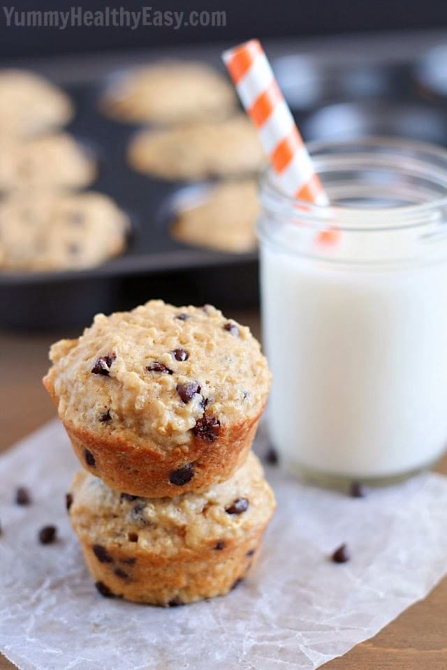 Yummy Healthy Easy Chocolate Chip Quinoa Muffins