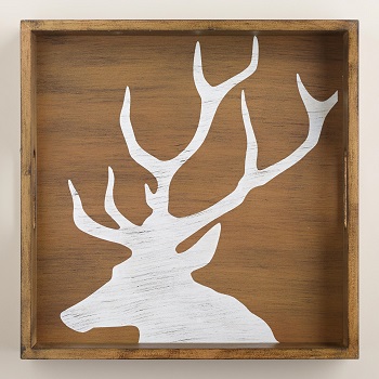 Wood Stag Tray