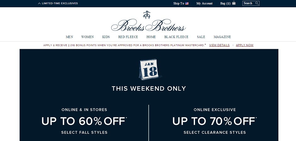 Brooks Brothers Homepage