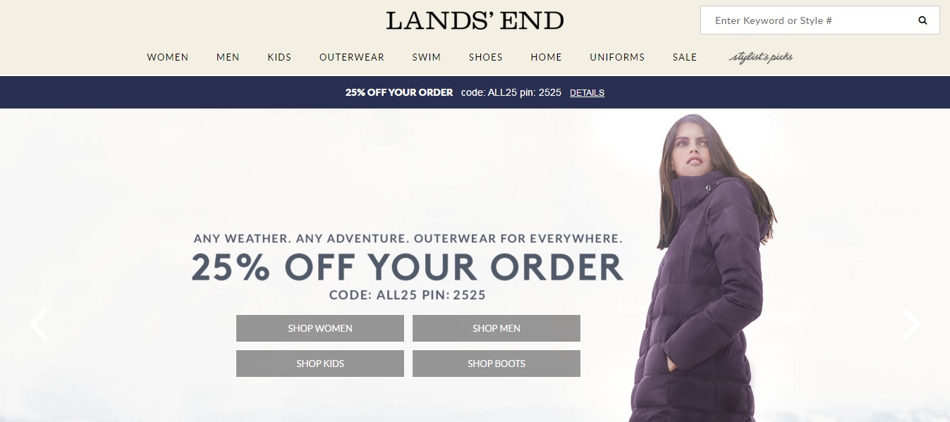 Lands End Homepage