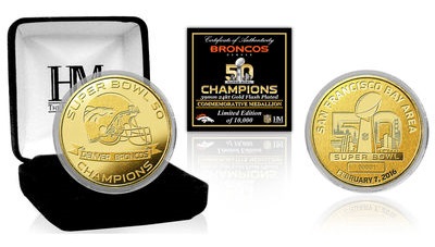 Denver Broncos Super Bowl 50 Champions Gold Coin2