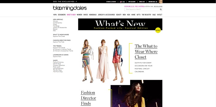 Bloomingdales.com homepage