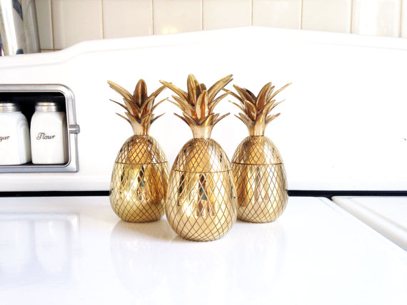 Etsy gold pineapple candle holders