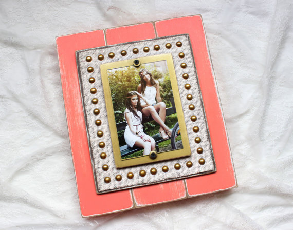 Etsy peach rustic wooden picture frame
