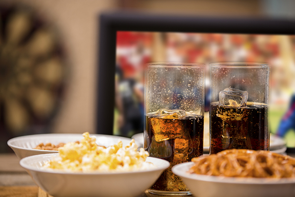 Game room snacks, popcorn and drinks