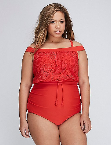 Off-Shoulder One-Piece Swimsuit
