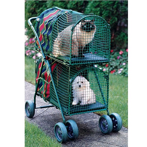 Double decker pet dog and cat stroller