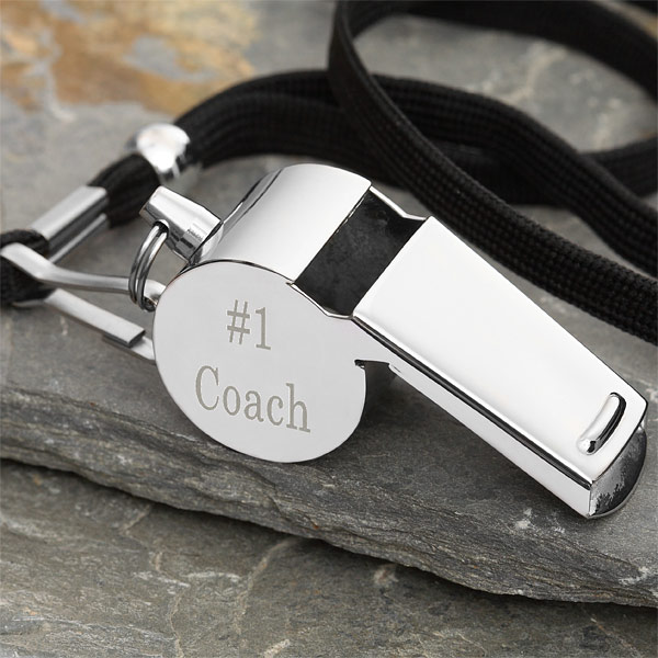 Engraved personalized coach whistle