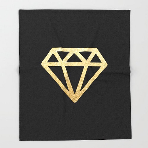 Gold Diamond Throw Blanket