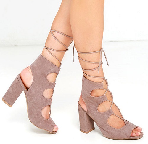 Trek the Town Taupe Suede Lace-up Booties