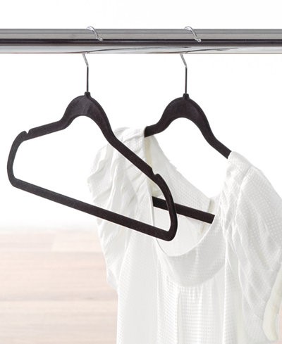 Black molded clothes hangers