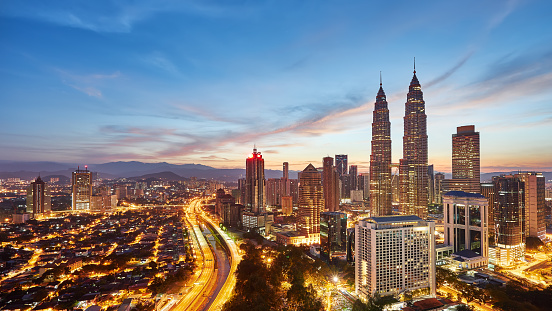 Sunrise view over Kuala Lumpur