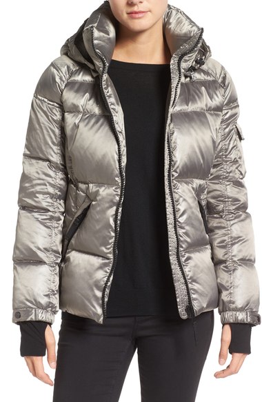 S13 'Kylie' Metallic Quilted Jacket with Removable Hood
