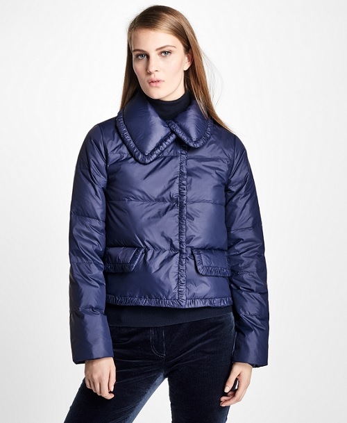 Blue Cropped Puffer Jacket