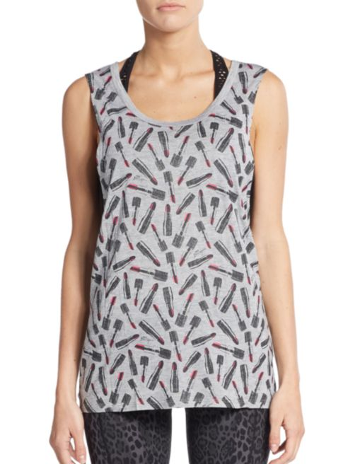 Lipstick Graphic Muscle Tank Top