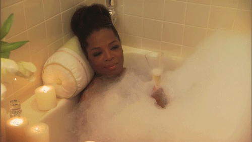 Oprah bubble bath champagne GIF