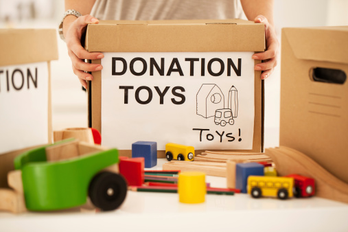 A box of toys for donation