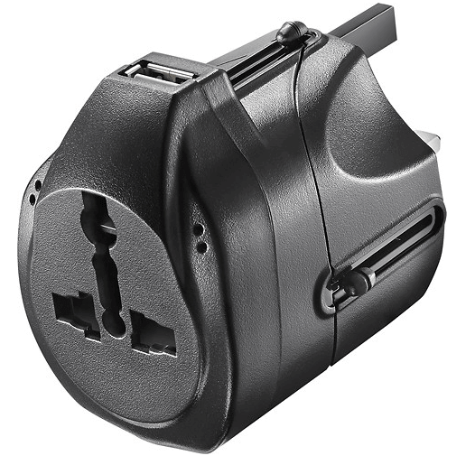 Insignia™ - Travel Power Adapter - Black
