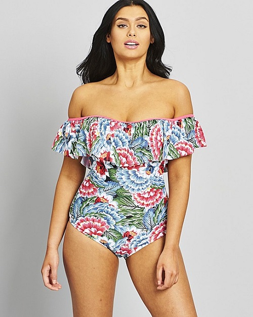 Simply Be One Piece Off the Shoulder Floral Bikini