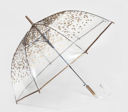 ShedRain Bubble Umbrella - Clear Gold Dot