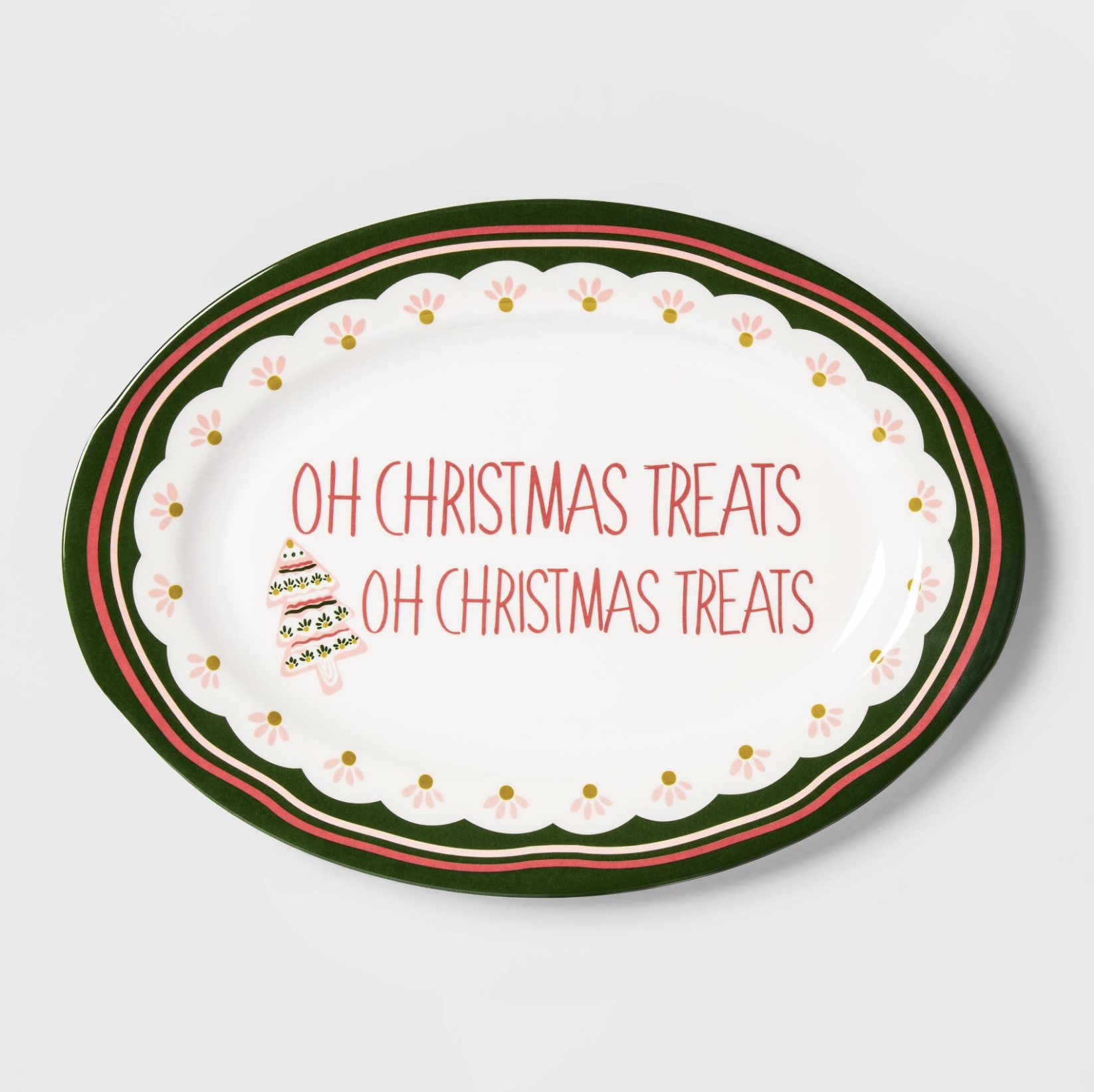 11.9" x 7.9" Melamine Oh Christmas Treats Serving Platter White - Opalhouse™
