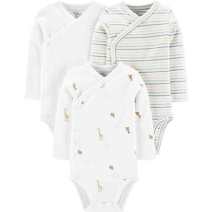 Little Planet Organic by carter's® 3-Pack Animals Organic Cotton Side Snap Bodysuits