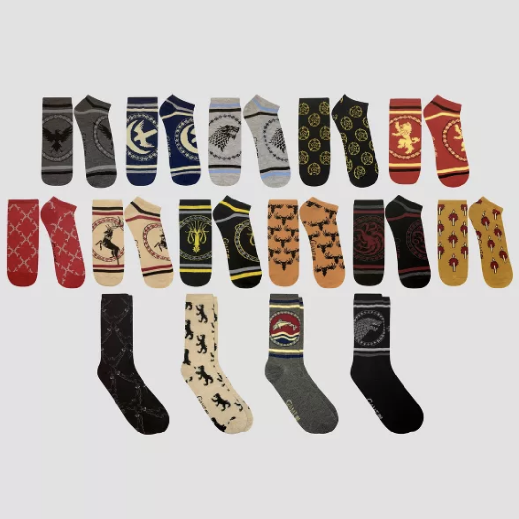 Men's Game of Thrones 15 Days of Socks in a Box Socks - Colors May Vary 6-12