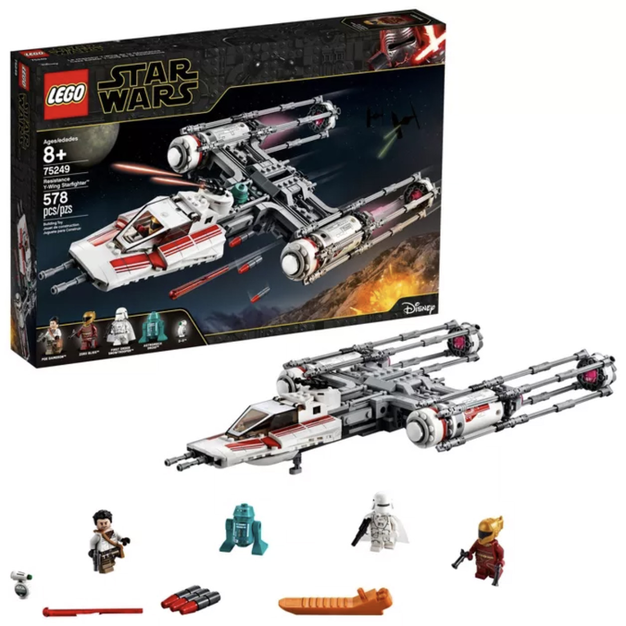 LEGO Star Wars: The Rise of Skywalker Resistance Y-Wing Starfighter 75249 New Advanced Collectible Starship Model Building Kit 578pc