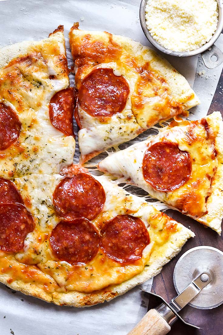 Pepperoni Pizza Made With Coconut Flour Crust