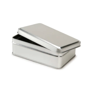 Darice® Small Rectangular Metal Tin with Lid, Silver