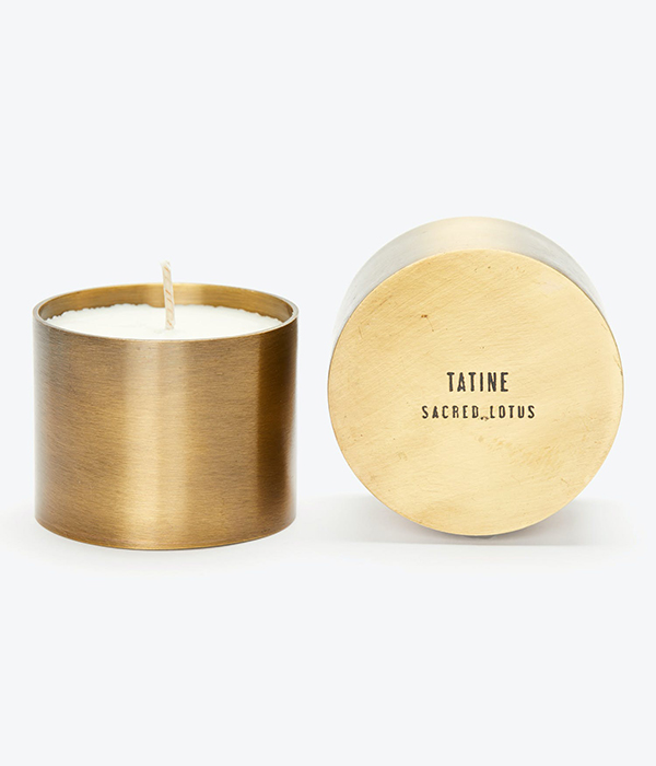 Tatine Natural Brass Collection Sacred Lotus Candle