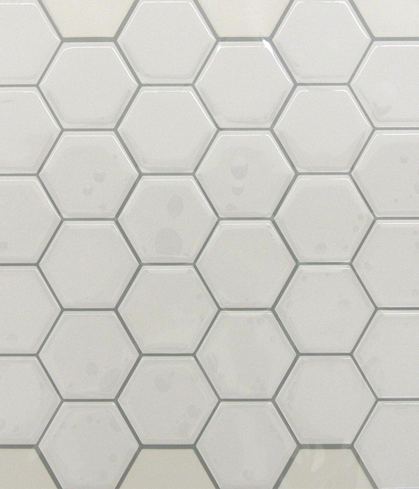 White Pearlized Hexagon Peel And Stick Tiles