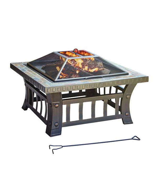 Living Accents Square Wood Fire Pit