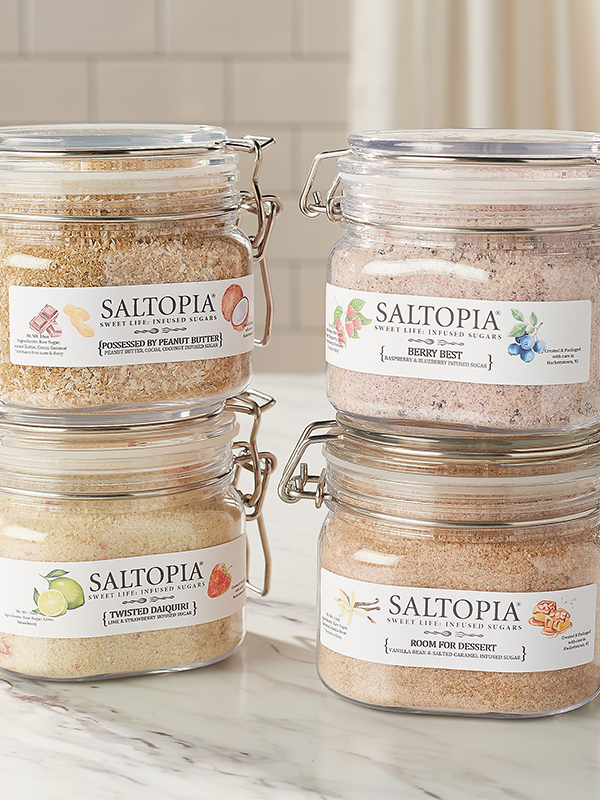 Saltopia (4) 16-oz Jars of Gourmet Flavor Infused Sugars