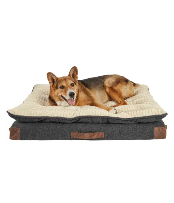 Harmony Grey Patched Pillowtop Lounger Orthopedic Dog Bed