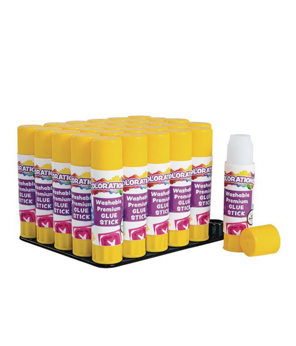 Colorations Washable Premium White Glue Sticks, Set of 30