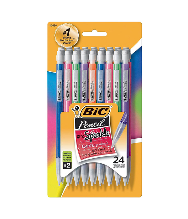 BIC Xtra Sparkle Mechanical Pencils, 0.77mm 24/Pk