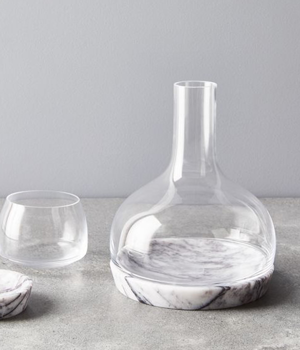 Nude Glass Stay Cool Carafe with Marble Base