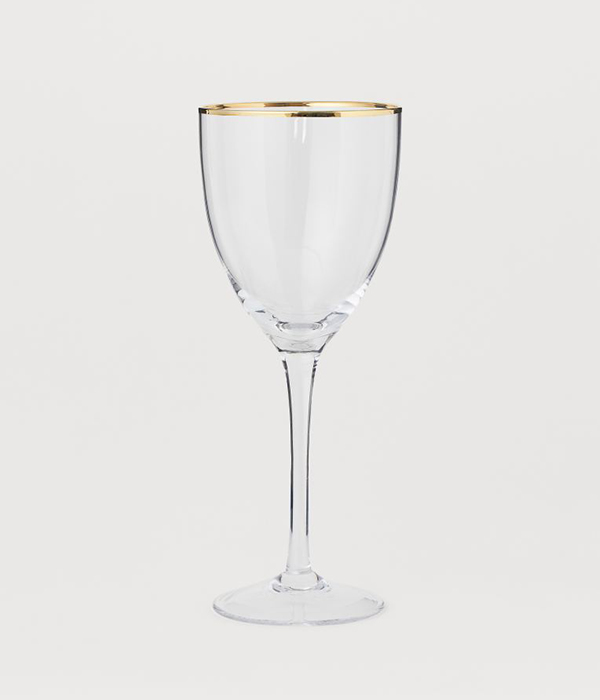 Glass with Gold-colored Rim