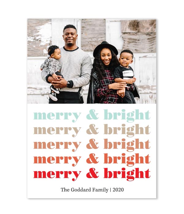 Ombre Merry And Bright Photo Flat Cards