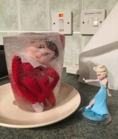 Frozen elf on the shelf