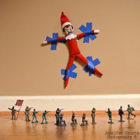 Trapped elf on the shelf