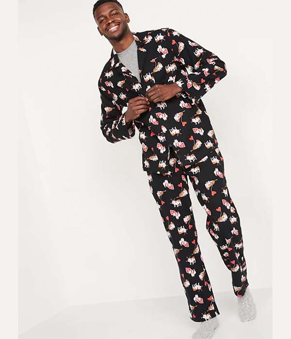 Patterned Flannel Pajama Sets for Men
