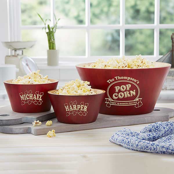 Personalized Popcorn Serving Bowl