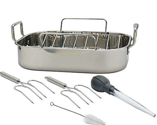 Our Table Six-Piece Stainless-Steel Roaster Set