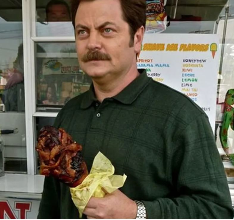 Ron Swanson and Bacon Parks and Rec