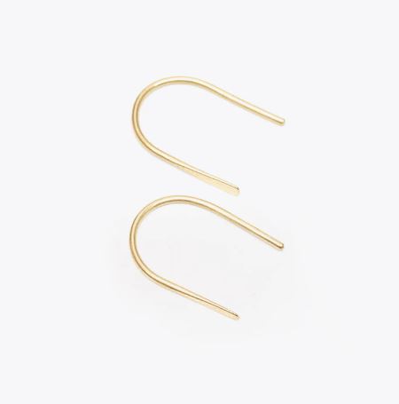 Nisolo Brass Hammered Hook Earrings