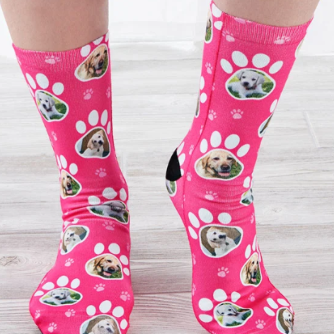 Paw Print Personalized Dog Socks